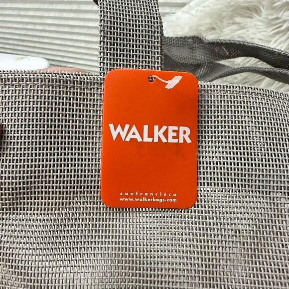 WALKER Gray Synthetic Mesh‎ Tote Project Needlepoint Handbag 14” x9” NEW - Picture 5 of 7